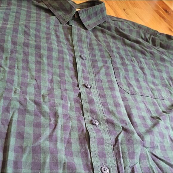 💙3 for $30💙 Vintage Blue Mountain Plaid Button Up 100% Cotton 2XLT - Picture 3 of 4